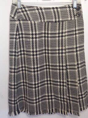 ISSAC MIZRAHI TARGET Black & White Plaid Wrap-Around Skirt